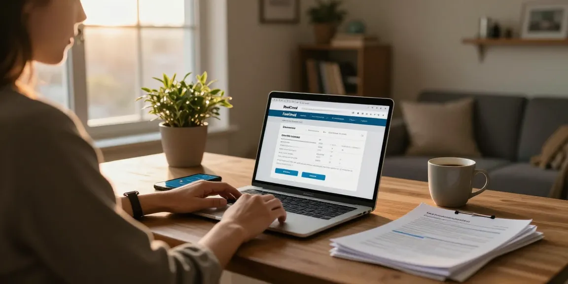 Person applying for a loan at home, visit the site for quick financial solutions.