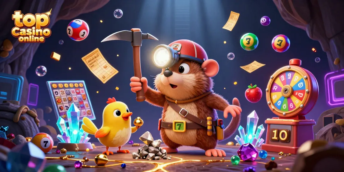 Sloturi captivante și câștiguri mari la top casino online, cu simboluri de jackpoturi și mole jucându-se în mijloc.