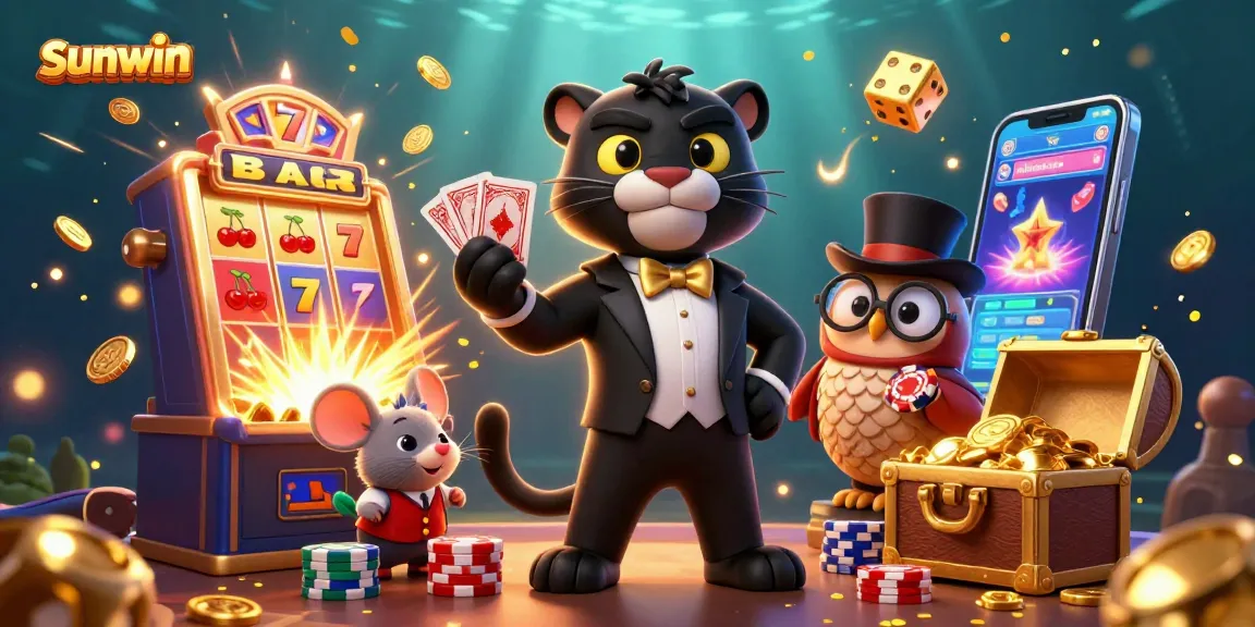 Experience high-stakes gaming with sunwin's stylish characters and vibrant casino elements.